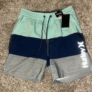 Hurley Tri-Tone Board Shorts - Mint, Navy, Gray